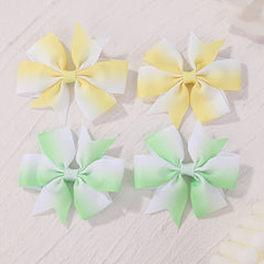 2pcs Plain Bow Hair Clip Ponytail Clip Baby Girls Hair Accessories