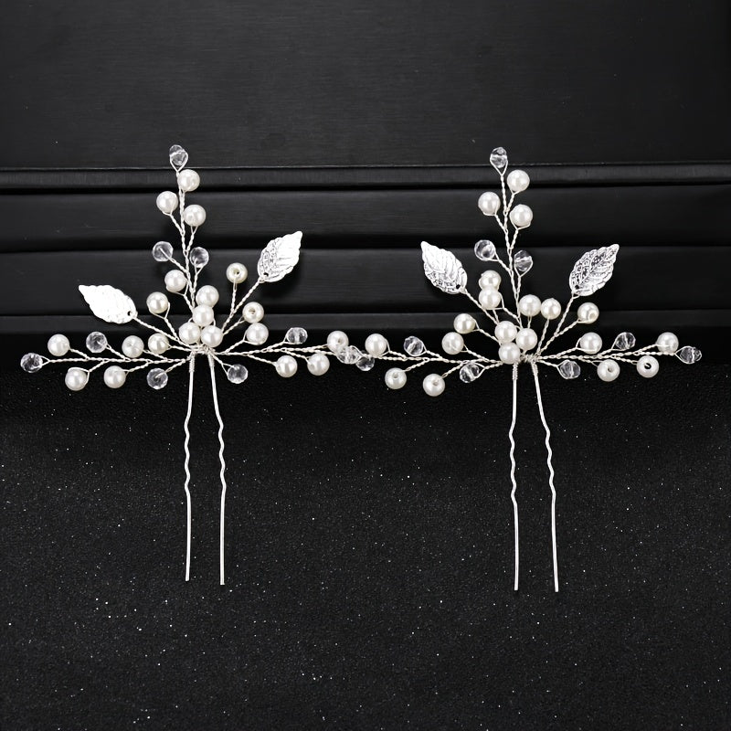 2pcs Women's Rhinestone Wedding Hair Comb Set
