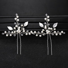 2pcs Women's Rhinestone Wedding Hair Comb Set