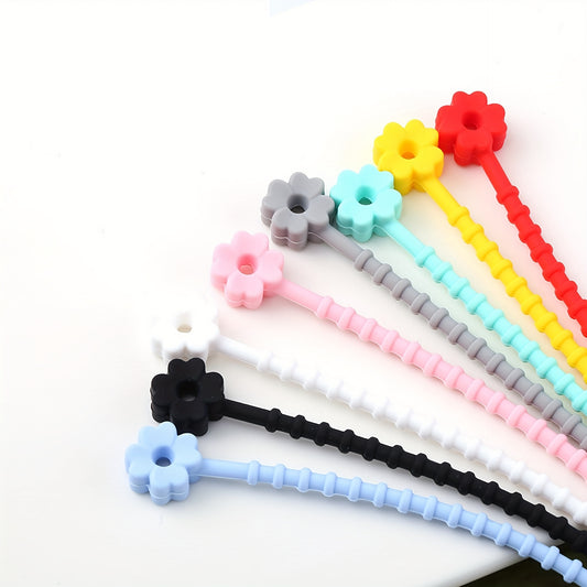 4pcs Silicone Cable Storage Sorting Tie Random Color