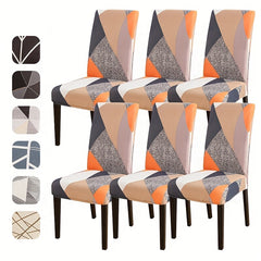 Geometric Printed Dining Chair Covers Stretch Fabric Home Decor