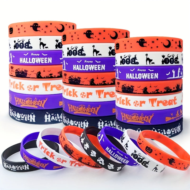 Halloween Party Silicone Bracelets 24pcs Trick Or Treat Team Rewards