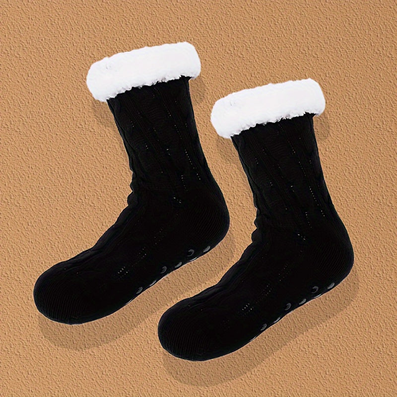 Plush Lined Warm Home Floor Socks Women's Stockings