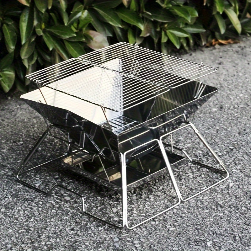 Outdoor Stainless Steel BBQ Stove Square Adjustable