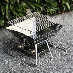 Outdoor Stainless Steel BBQ Stove Square Adjustable