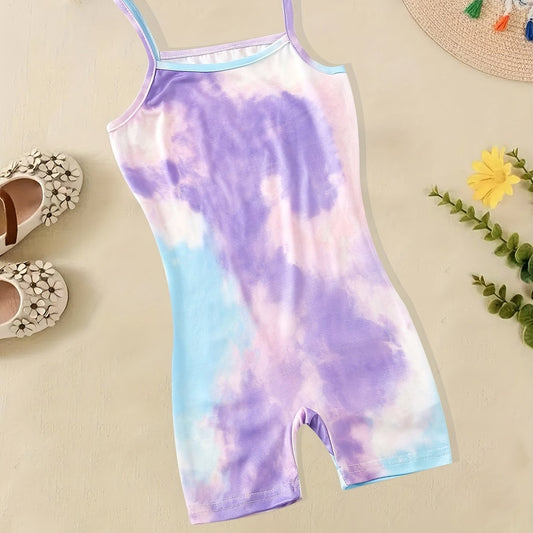 Tie Dye Cami Rompers for Toddler Girls