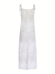 Plus Size Grunge Dress Women's Plus Skull Print Tie Shoulder