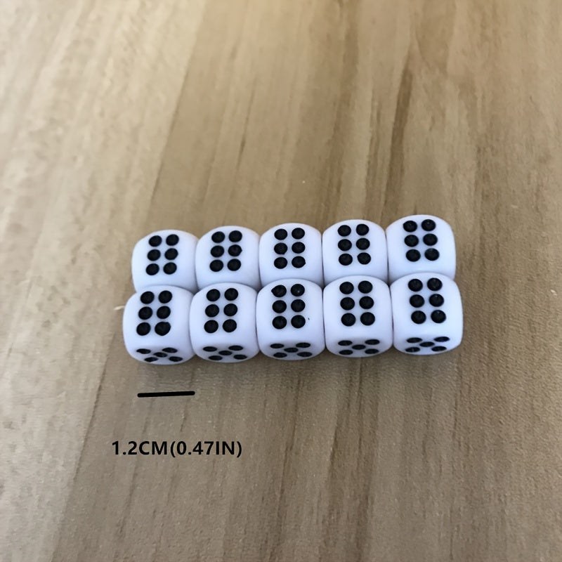 10pcs Acrylic Mahjong Dice Set, Red Dots, Rounded Corner, 10mm, 12mm, 16mm