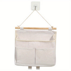 1PC Wall Mounted Ramie Cotton Hanging Bag for Home Storage
