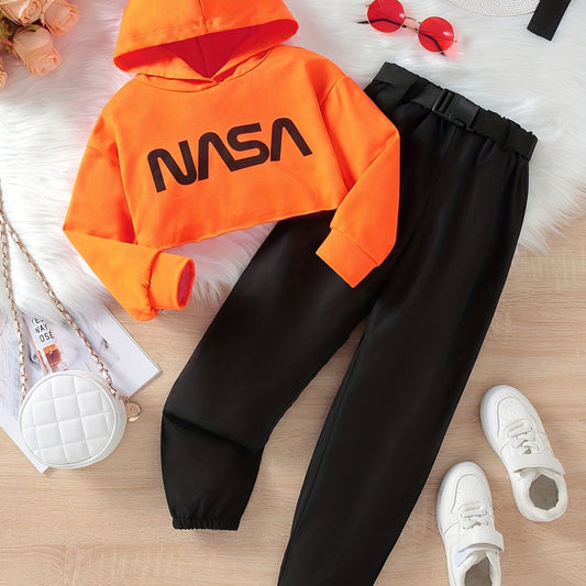 Kids Sports Style Hoodie & Retro Cargo Pants Set