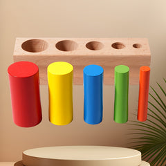 Colorful 5 Peg Cylinder Shape Sorting Toy
