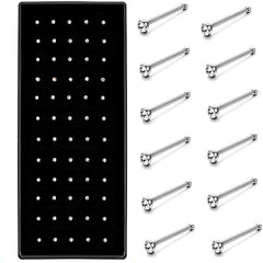 60 Pcs 1.8mm Stainless Steel Nose Stud Ring Nose Piercing Kit