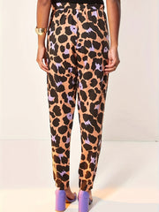  Leopard Print High Rise Trousers