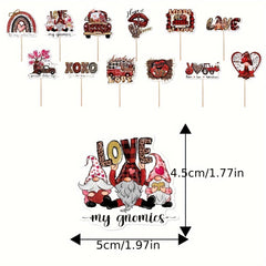 12pcs Wedding Party Cupcake Toppers With Sticks