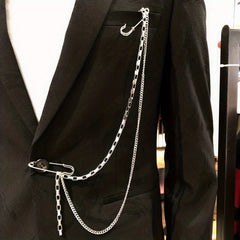 Street Style Waist Chain Brooch for Men and Women