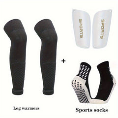 3 Sets Soccer Leg Covers & Non-Slip Sports Socks Protective Gear