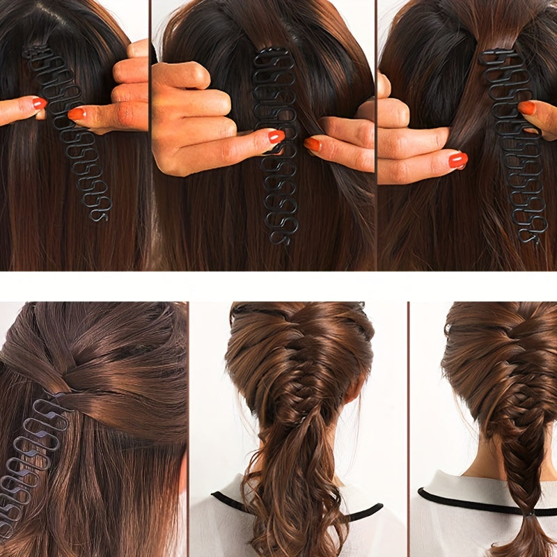6pcs Women's Hair Braiding Tool Holder Donut Hair Accessories