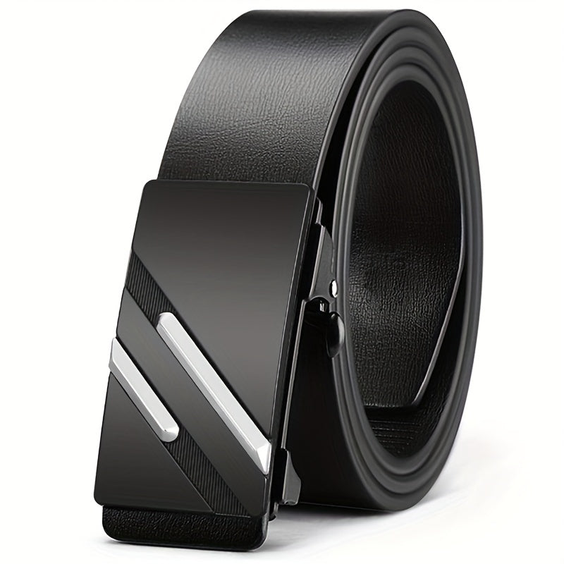 Men's Leather Auto Buckle Belt Boyfriend Husband Father Gift