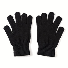 Warm Elastic Woolen Five Finger Knit Gloves Autumn Winter