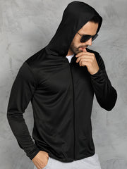 Men's Zipper Hooded Jacket for Outdoor Sports