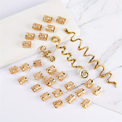 28pcs Vintage Spiral Snake Knot Braid Hairpin Hair Accessories