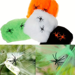 1pc Halloween Spider & Cobweb Scene Decoration Props