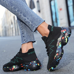 Women's Knit Sock Sneakers Casual Non Slip Platform Shoes