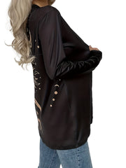  Moon & Sun Print Long Sleeve Cardigan
