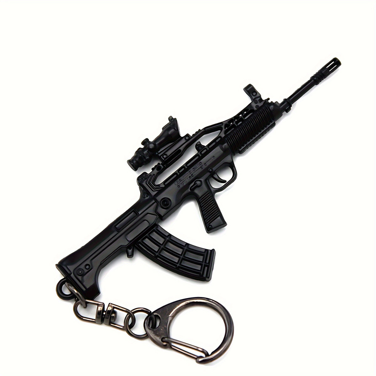 2pcs Mini Gun Model Keychain Alloy Keyring Bag Decoration Pendant Gift