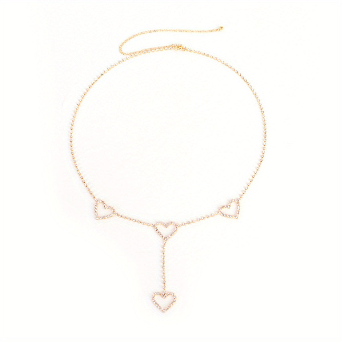 Vintage Hollow Metal Chain Rhinestone Dress Chain for Women