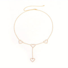 Vintage Hollow Metal Chain Rhinestone Dress Chain for Women