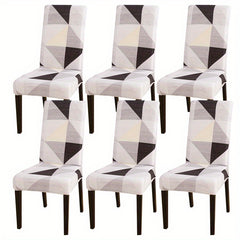 Geometric Printed Dining Chair Covers Stretch Fabric Home Decor