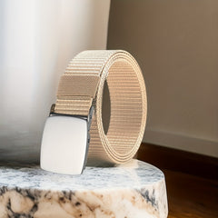 Men's Automatic Buckle Nylon Tactical Webbing Canvas Belt