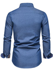 Men's Long Sleeve Denim Clash Shirt