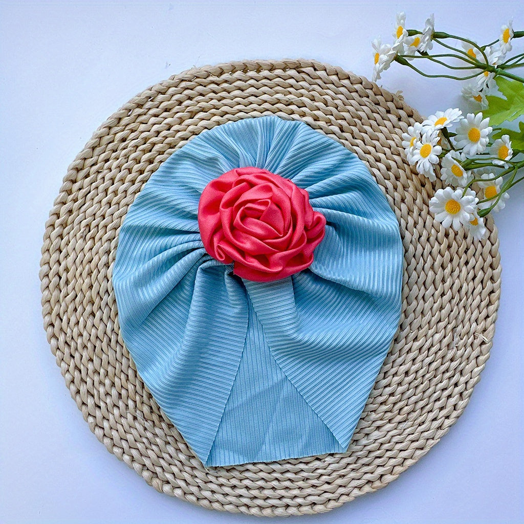 Soft Elastic Strip Flower Baby Hat For Girl
