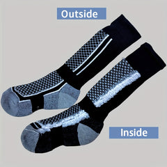 Winter Warm Ski Socks Thermal Cotton Blend for Teenagers Thicken Heated Crew