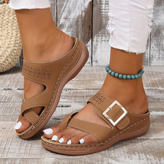Women's Comfortable Platform Sandals Lightweight Solid Sandals