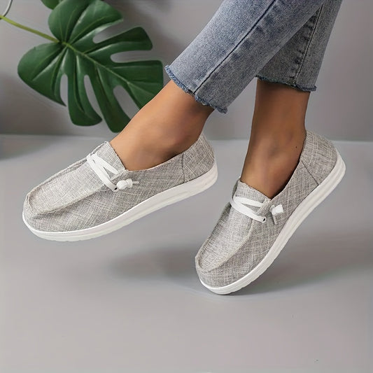 Women's Canvas Casual Lace Up Sneakers Lightweight Loafers
