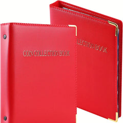 480 Grids Leather Binder Coin Collection Book Large Capacity Coin Storage