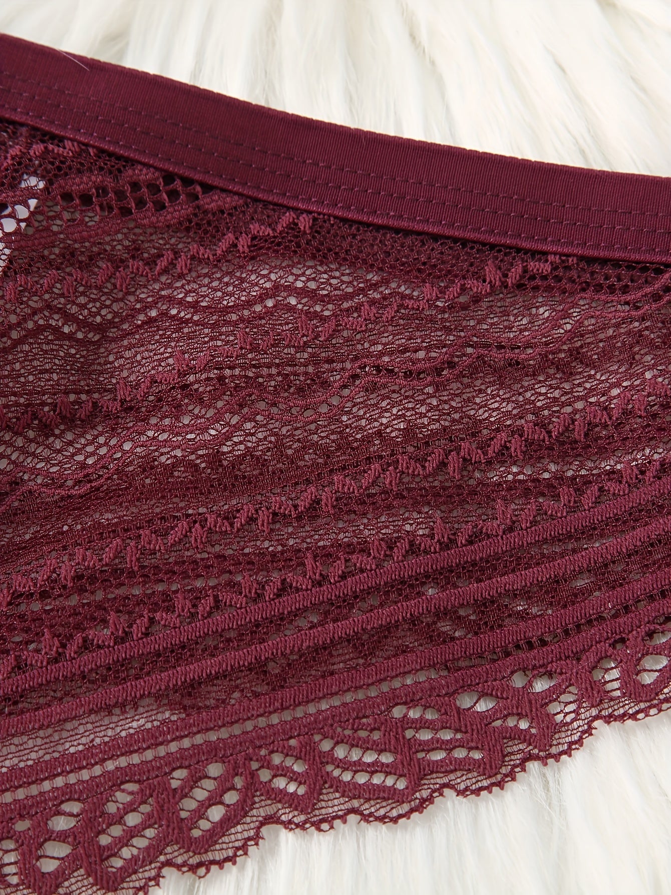 2 Pack Plus Size Lace Trim Breathable Briefs Set