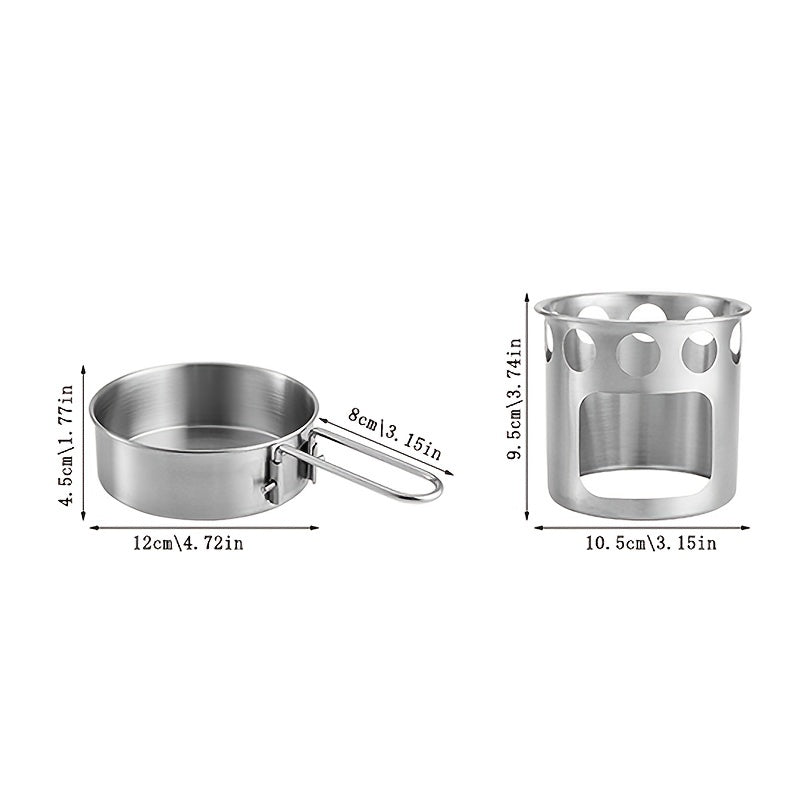 Portable Stainless Steel Charcoal Stove Set for Outdoor Cooking