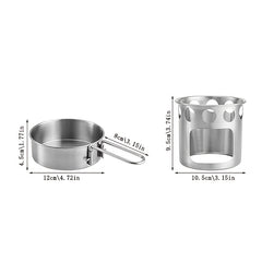 Portable Stainless Steel Charcoal Stove Set for Outdoor Cooking