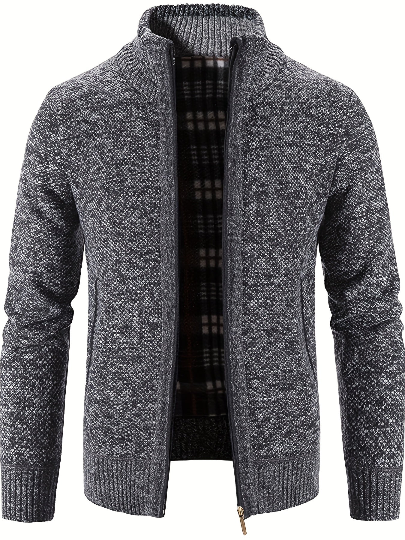 Men's Fleece Jacket Casual Comfortable Zip Up Cardigan