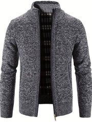 Men's Fleece Jacket Casual Comfortable Zip Up Cardigan