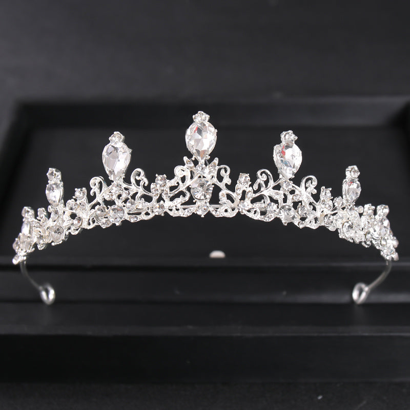 Vintage Gothic Antique Crown Tiara Headband With Rhinestone Crystals