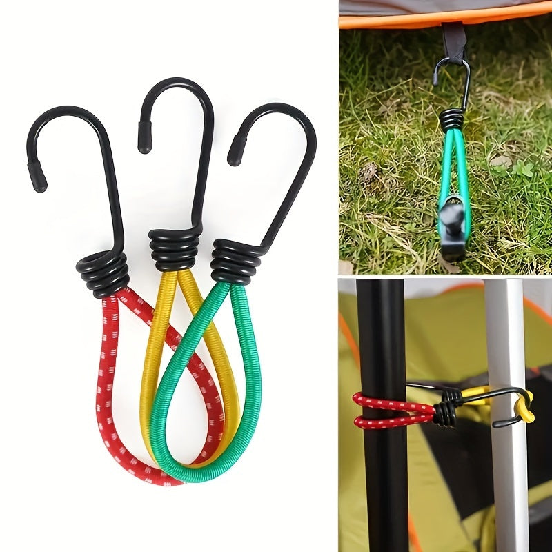 3pcs Camping Tent Elastic Rope With Hook for Hiking