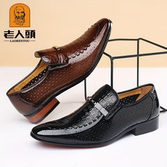 LAORENTOU Men's Leather Dress Shoes Lightweight Formal Shoes