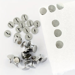 100pcs Nickel Plated Flat Head Push Pins Silver Office Push Pins