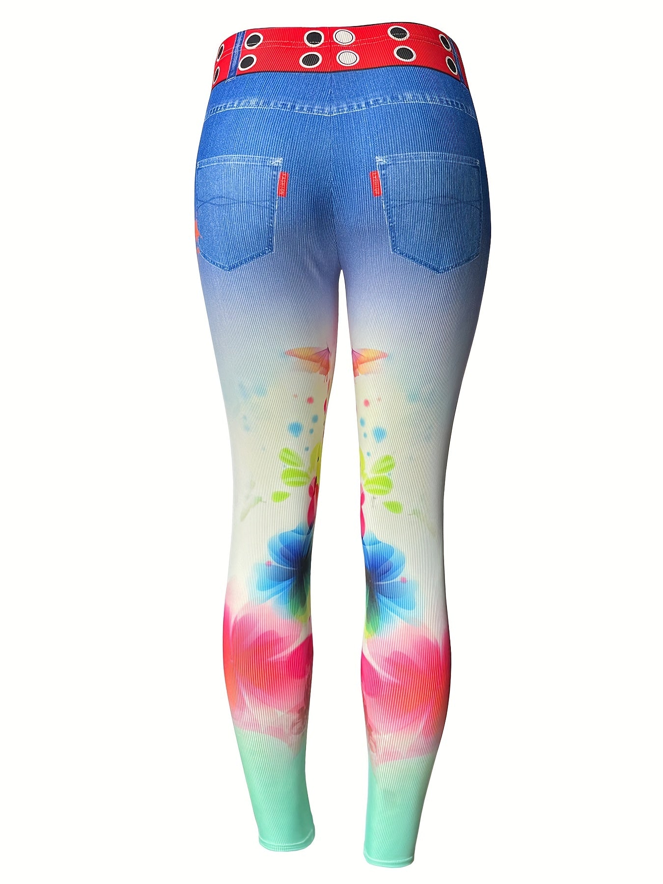 Floral Print Slim Leggings High Waist Summer Leggings