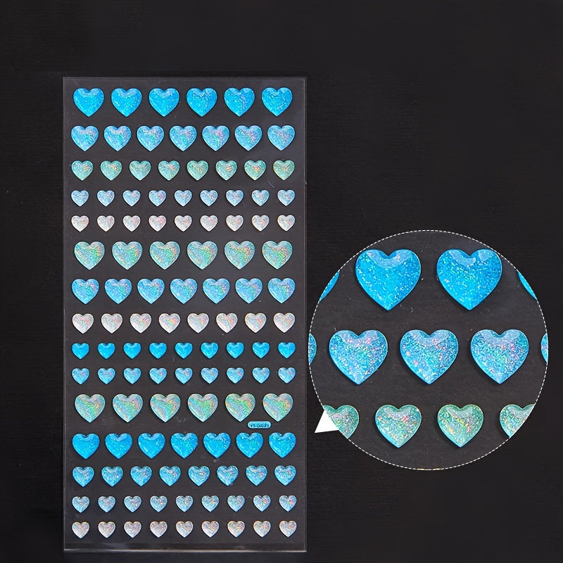 Colorful Heart Shaped Crystal Epoxy Stickers DIY Decorative Adhesive Decals